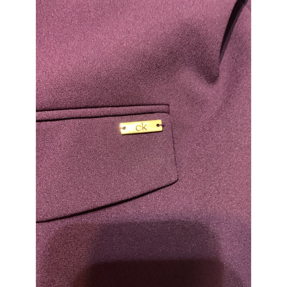 Calvin Klein Eggplant Purple Open Blazer Size 22 Women's Stretch Scuba Knit Work - Picture 7 of 8